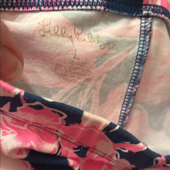 Floral Pink and Blue Leggings - Picture 2 of 4